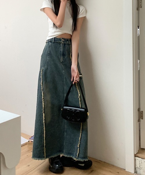 「FREE STYLISTS」 デニムスカート S ブルー レディース_画像7