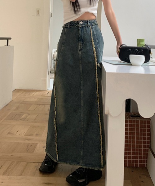 「FREE STYLISTS」 デニムスカート S ブルー レディース_画像8