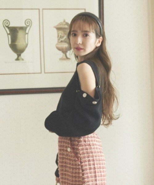 「VIOLETTA」 長袖ニット FREE ブラック レディース_画像4