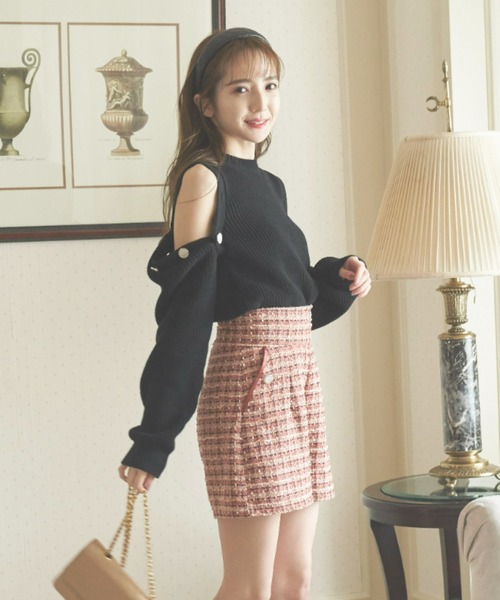 「VIOLETTA」 長袖ニット FREE ブラック レディース_画像5