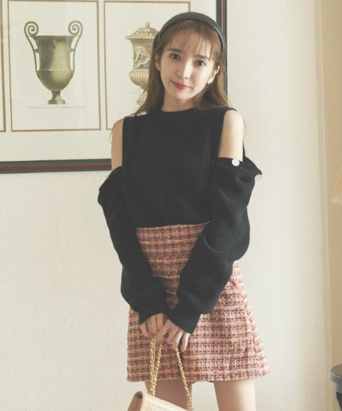 「VIOLETTA」 長袖ニット FREE ブラック レディース_画像6