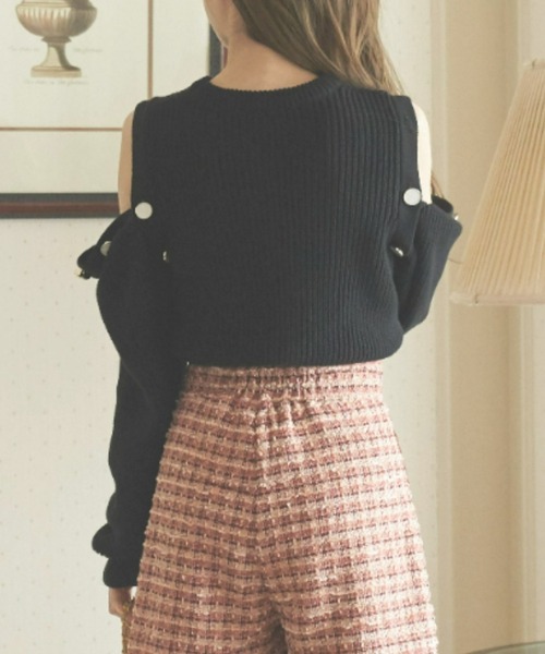 「VIOLETTA」 長袖ニット FREE ブラック レディース_画像8