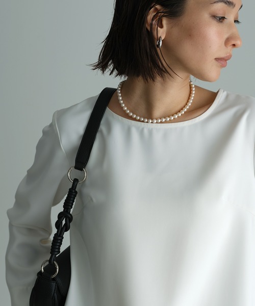 evernavy ブラウス シャツ ダブルクロスTブラウス レディース