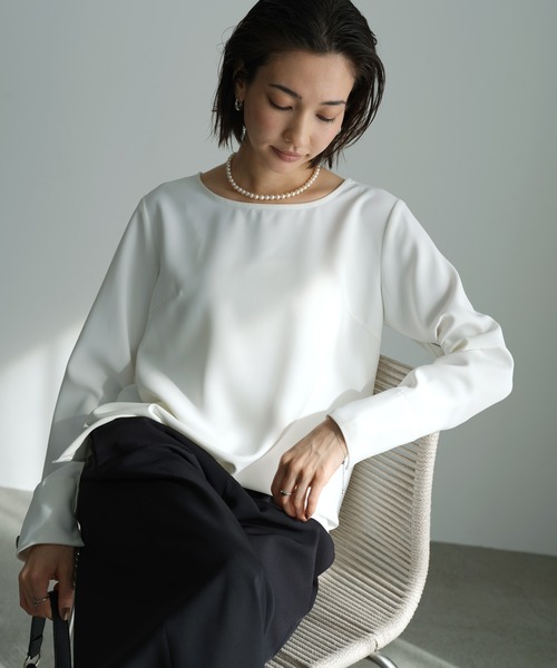 evernavy ブラウス シャツ ダブルクロスTブラウス レディース