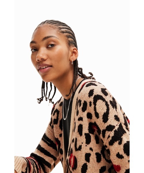 「Desigual」 ニットカーディガン S ホワイト レディース_画像4