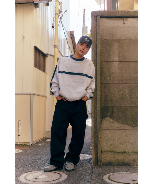 M1262 keboz ケボズ STRIPE UC SWEAT セットアップ KEBOZ（ケボズ）の「STRIPED RIB UC SWEAT HALF ZIP（スウェット