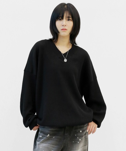 「minsobi」 長袖Tシャツ FREE ブラック メンズ_画像7