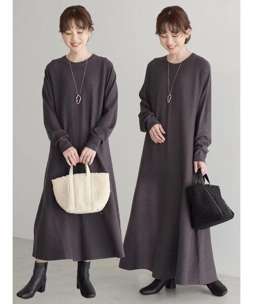「AMERICAN HOLIC」 ニットワンピース M 杢グレー レディース_画像2