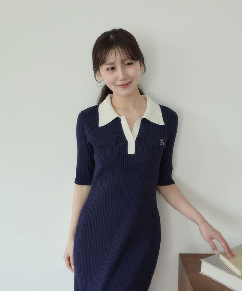 cle blatt ワンピース シグネチャーポロニットワンピース : ZOZOTOWN