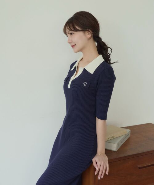 cle blatt ワンピース シグネチャーポロニットワンピース : ZOZOTOWN
