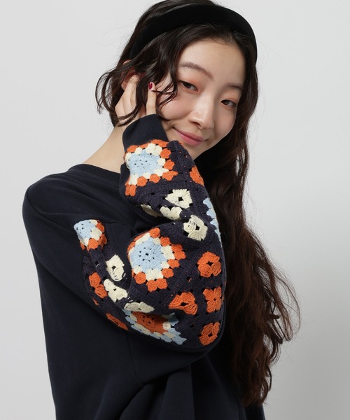 「niko and...」 スウェットカットソー MEDIUM セージグリーン レディース_画像4