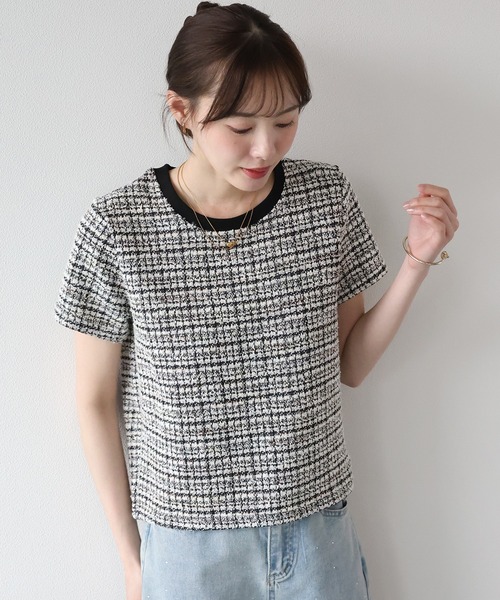 BLUEEAST（ブルーイースト） tシャツ ツイードTシャツ レディース