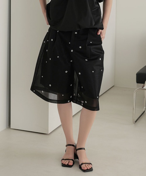 パンツ シアーバミューダパンツ レディースの画像