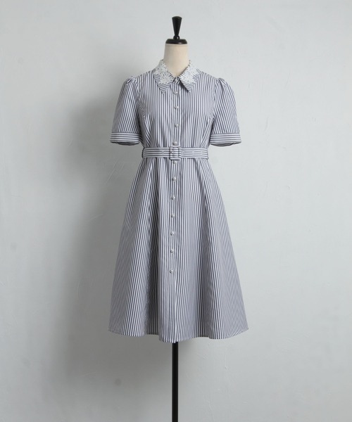 「tocco closet」 シャツワンピース M ネイビー レディース_画像2