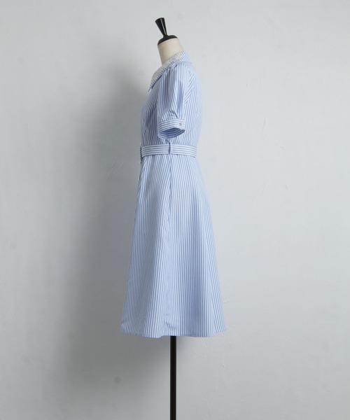 「tocco closet」 シャツワンピース M ネイビー レディース_画像4
