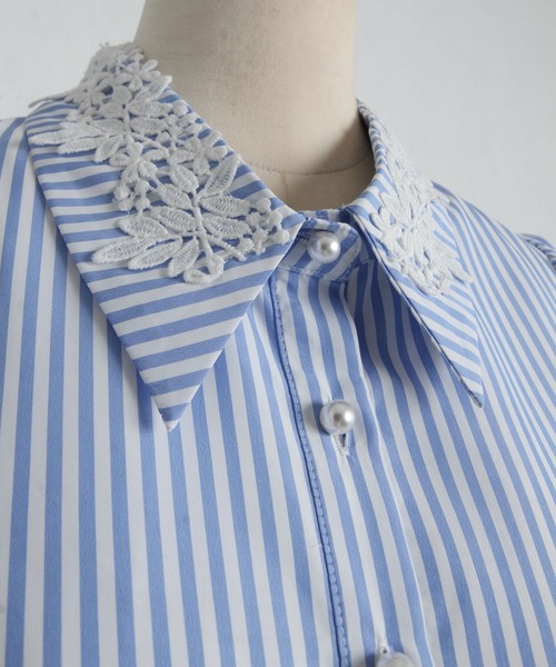 「tocco closet」 シャツワンピース M ネイビー レディース_画像7