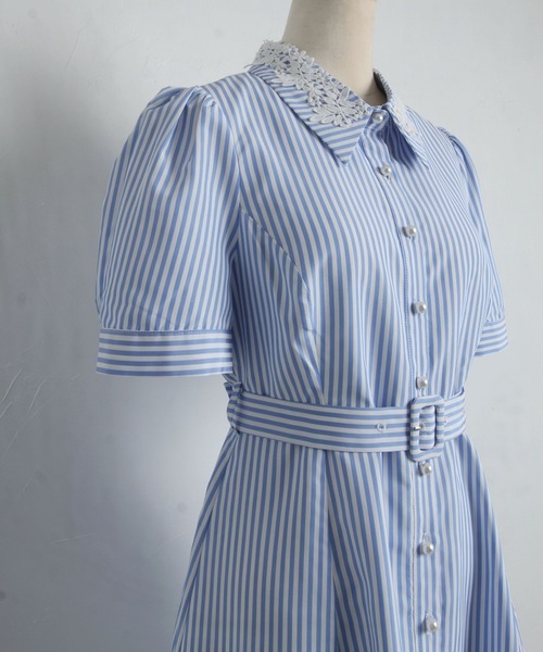 「tocco closet」 シャツワンピース M ネイビー レディース_画像8