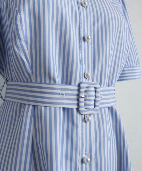「tocco closet」 シャツワンピース M ネイビー レディース_画像9