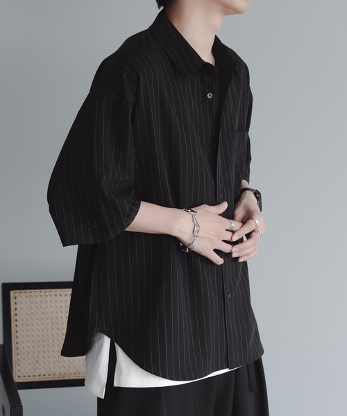 「epnok」 半袖シャツ LARGE サックスブルー メンズ_画像6