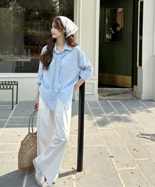 「LADY LIKE」 長袖シャツ M ホワイト レディース_画像7