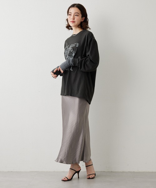 「Whim Gazette」 長袖カットソー FREE チャコールグレー レディース_画像5