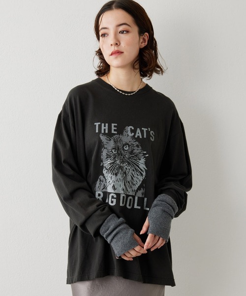 「Whim Gazette」 長袖カットソー FREE チャコールグレー レディース_画像8