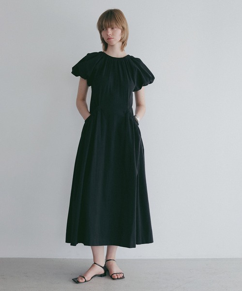 ワンピース 半袖 GATHER POCKET RIBBON ONE PIECE | MANOF | 02