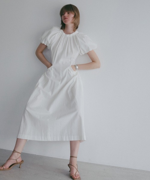 ワンピース 半袖 GATHER POCKET RIBBON ONE PIECE | MANOF | 16