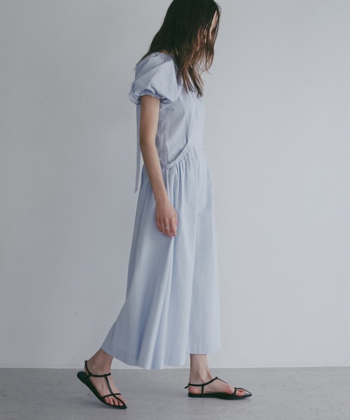 ワンピース 半袖 GATHER POCKET RIBBON ONE PIECE | MANOF | 07