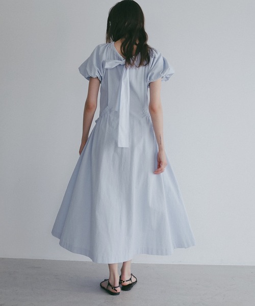 ワンピース 半袖 GATHER POCKET RIBBON ONE PIECE | MANOF | 09