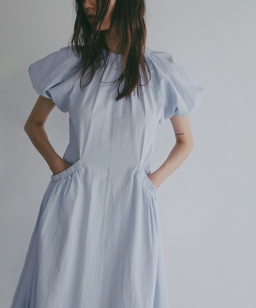 ワンピース 半袖 GATHER POCKET RIBBON ONE PIECE | MANOF | 11