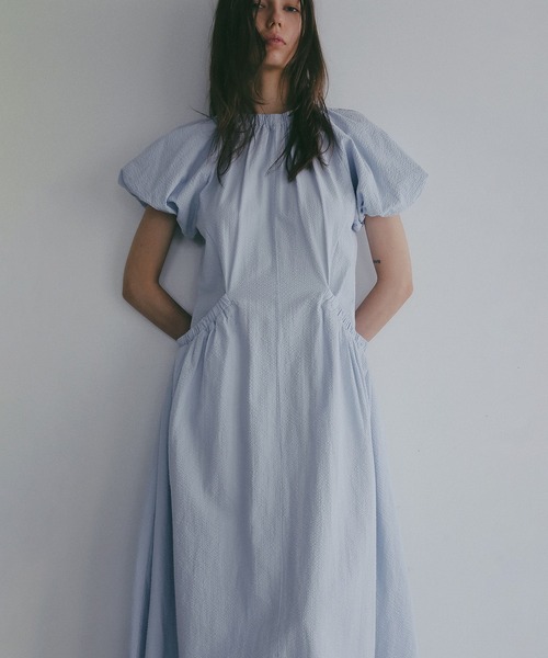 ワンピース 半袖 GATHER POCKET RIBBON ONE PIECE | MANOF | 10