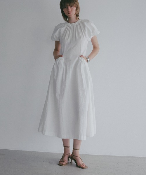 ワンピース 半袖 GATHER POCKET RIBBON ONE PIECE | MANOF | 14