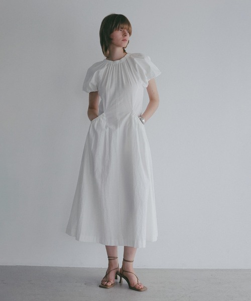 ワンピース 半袖 GATHER POCKET RIBBON ONE PIECE | MANOF | 15