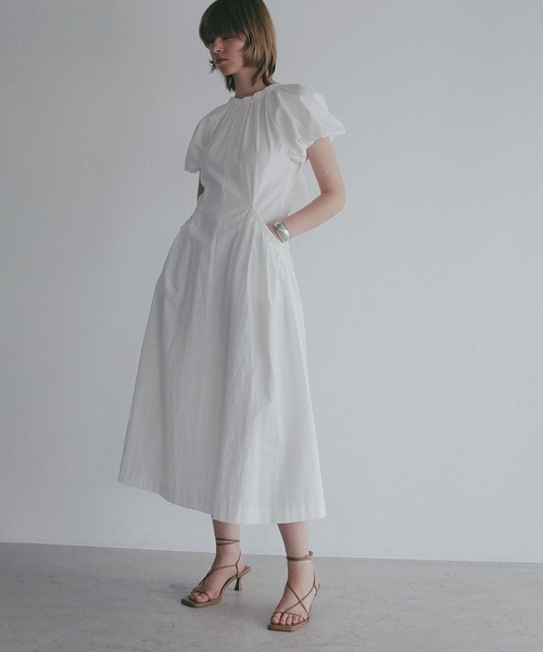 ワンピース 半袖 GATHER POCKET RIBBON ONE PIECE | MANOF | 17