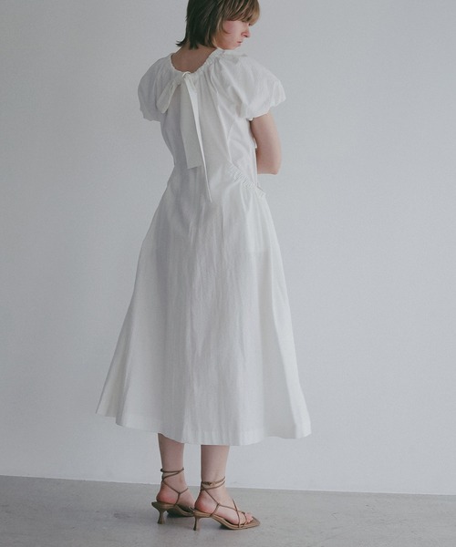 ワンピース 半袖 GATHER POCKET RIBBON ONE PIECE | MANOF | 21