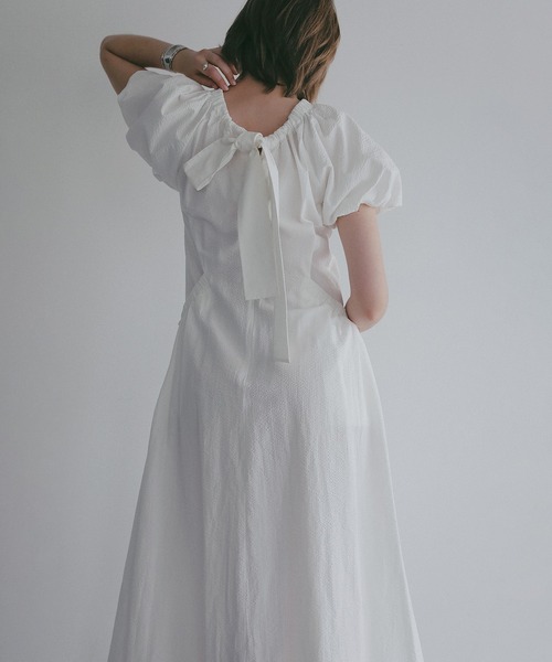 ワンピース 半袖 GATHER POCKET RIBBON ONE PIECE | MANOF | 22