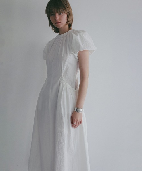 ワンピース 半袖 GATHER POCKET RIBBON ONE PIECE | MANOF | 20