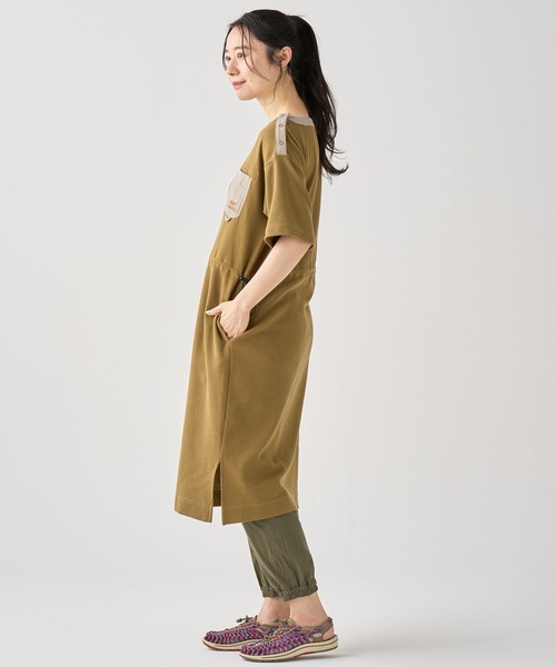 「KRIFF MAYER Lady's Collection」 半袖ワンピース MEDIUM カーキ レディース_画像5