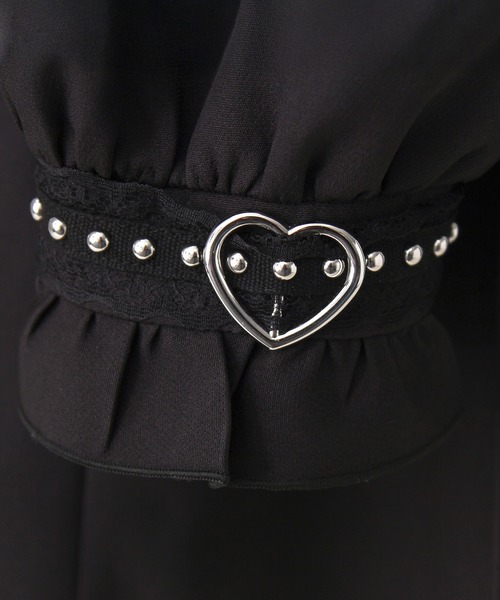 「DearMyLove」 長袖ワンピース S-M ボルドー レディース_画像7