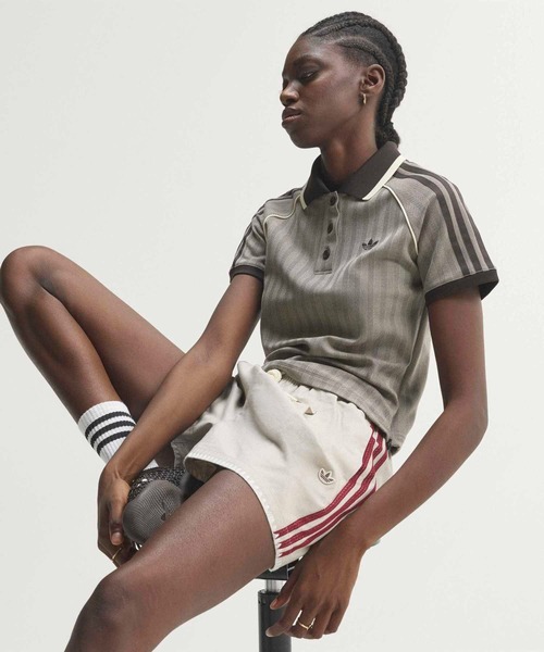 adidas Originals ポロシャツ ニット M ジャージ プレミアム adidas（アディダス） ポロシャツ ポロ ツイード ポロシャツ