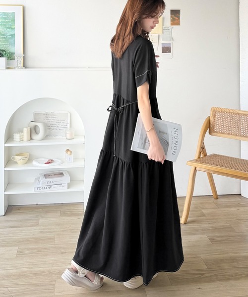 「classicalelf」 半袖ワンピース X-LARGE ブラック レディース_画像3