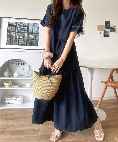 「classicalelf」 半袖ワンピース X-LARGE ブラック レディース_画像5