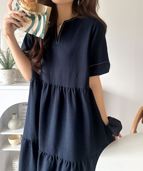 「classicalelf」 半袖ワンピース X-LARGE ブラック レディース_画像6