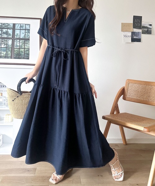 「classicalelf」 半袖ワンピース X-LARGE ブラック レディース_画像7