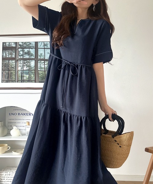 「classicalelf」 半袖ワンピース X-LARGE ブラック レディース_画像9