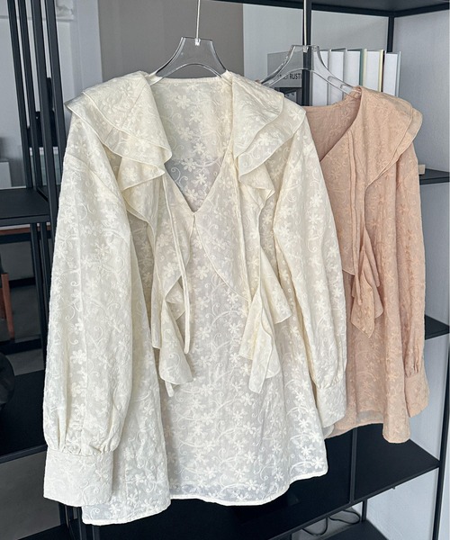 「PILIT」 長袖ブラウス MEDIUM ベージュ レディース_画像8