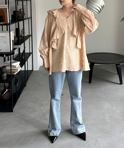 「PILIT」 長袖ブラウス MEDIUM ベージュ レディース_画像9