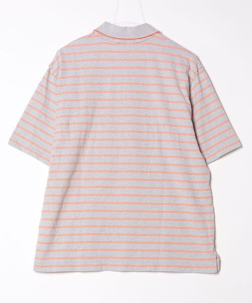 「UNIVERSAL PRODUCTS」 ボーダー柄半袖ポロシャツ 1 シルバー メンズ_画像2