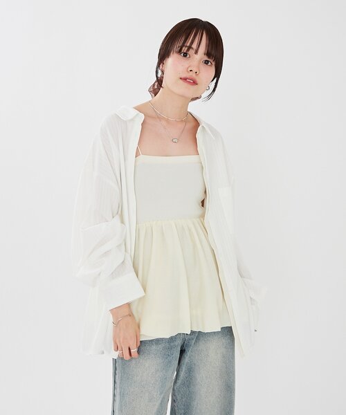 「mystic」 長袖シャツ FREE ブルー レディース_画像4